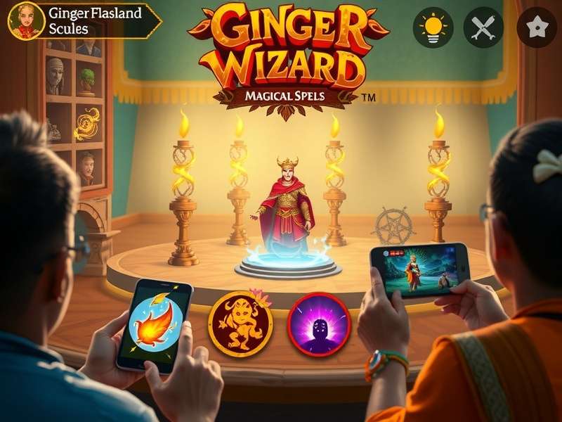Ginger Flash Wizard gameplay screenshot showing magical spells and characters